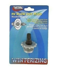 Valterra P23508VP Winterizing Plastic Blow Out Plug with Shrader Valve RV/CAMPER