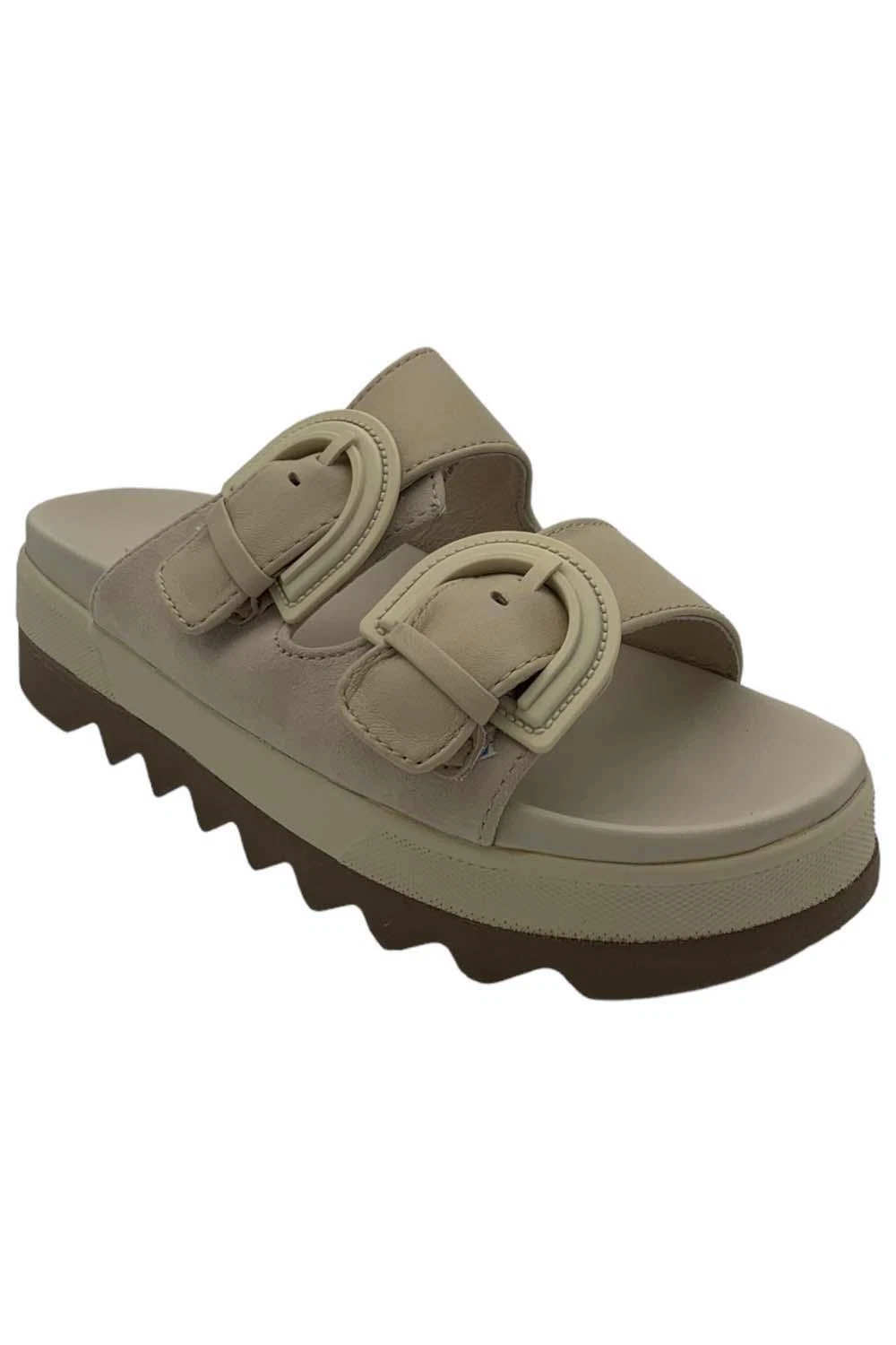 PUMA Sandali Cougar Pelle scamosciata Slide Fibbia Pepa Oyster