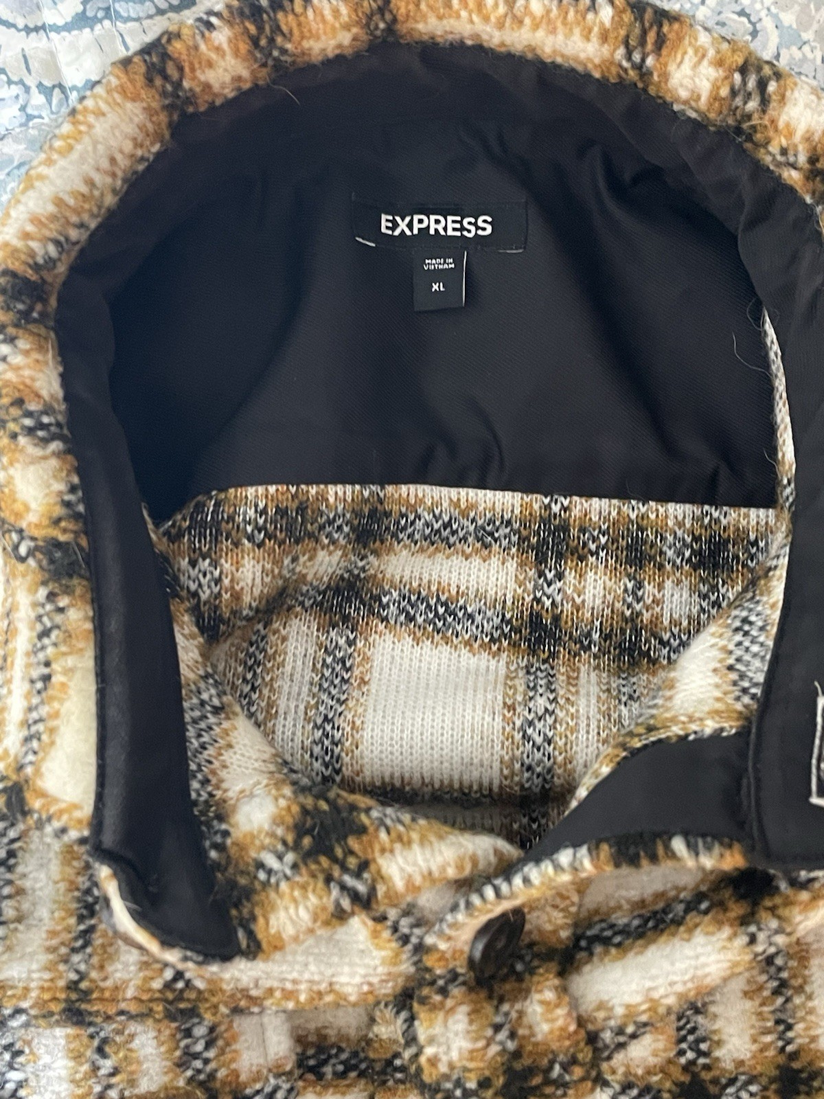 Express Plaid Wool Blend Shacket Jacket Womens XL… - image 7