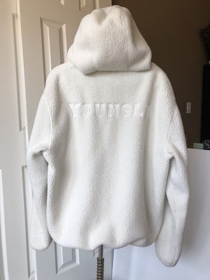 YoungLA Model 538 Kangaroo Teddy Fleece Hoodie Lightly Worn Size Large