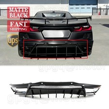 For Corvette C8 Stingray 2020-2027 5vm Style Matte Black Pp Rear Bumper Diffuser