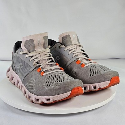 On Cloud X Women Running Shoes Grey Orange Pink 40.99041 Size 8.5