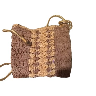  Free People Heatwave Woven Raffia Mini Crossbody Bag in Tropical NWT 