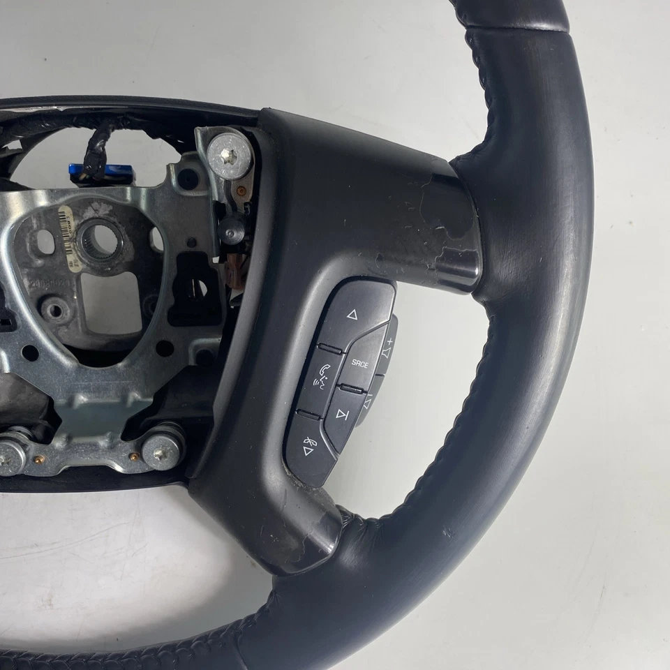 Chevrolet GMC Tahoe Yukon silverado Steering Wheel Black Ebony leather 07-14 oem - Image 2 of 4