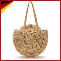 Stroh Handtasche Damen UmhäNgetasche Boho Stil Shopper Groß FüR Strand Urlaub