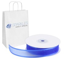 Organza Ribbon 7/8" Wide 25 Yd Yard Roll - Royal Blue - Satin Edging Solid fp