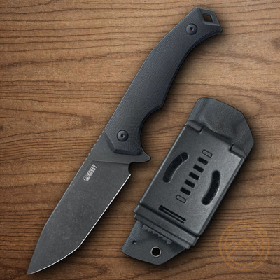 Kubey Swordfish Fixed Knife 5'' Full Tang AUS-10 Steel Blade Black G10 Handle