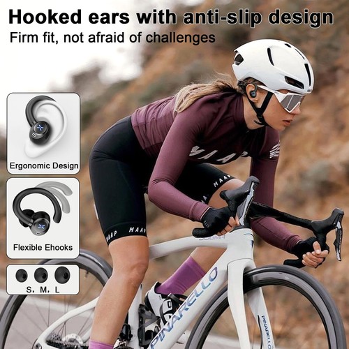 Wireless Earbuds, Bluetooth 5.4 Headphones Stereo Deep Bass with Earhooks, 50... - Picture 4 of 7