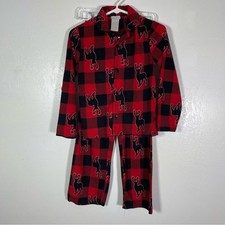 Komar Fleece, Buffalo Plaid Pajama Set. Size L 10/12 . Excellent condition 