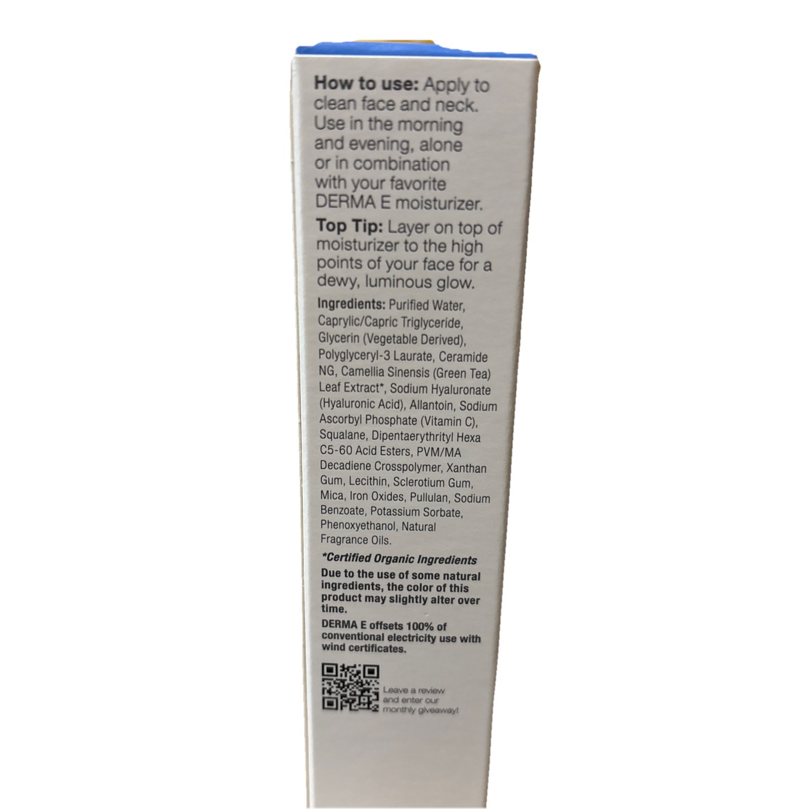 Derma E Ultra Hydrating Dry Skin Serum Hyaluronic Acid Squalane Green Tea 2 floz