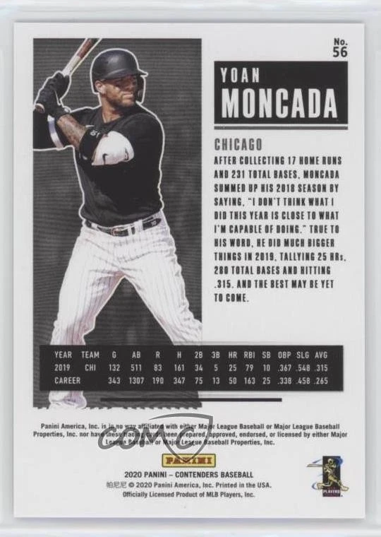 2020 Panini Contenders Building Blocks Ticket /10 Yoan Moncada #56 - Image 2 of 2
