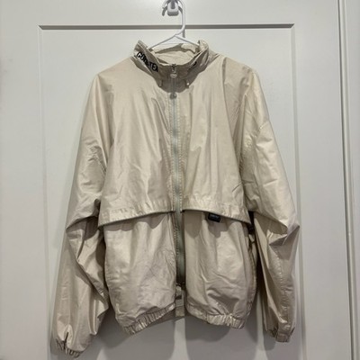 Vintage Asics Gore-Tex Windbreaker Jacket Cream Beige Full Zip Mens XL 90s