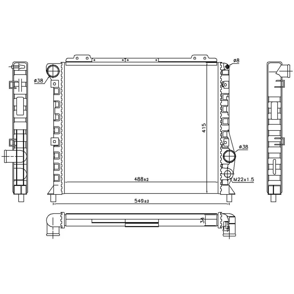 Radiador Nissens 60051 para 87-89 Alfa Romeo Milano Foto 3 de 4