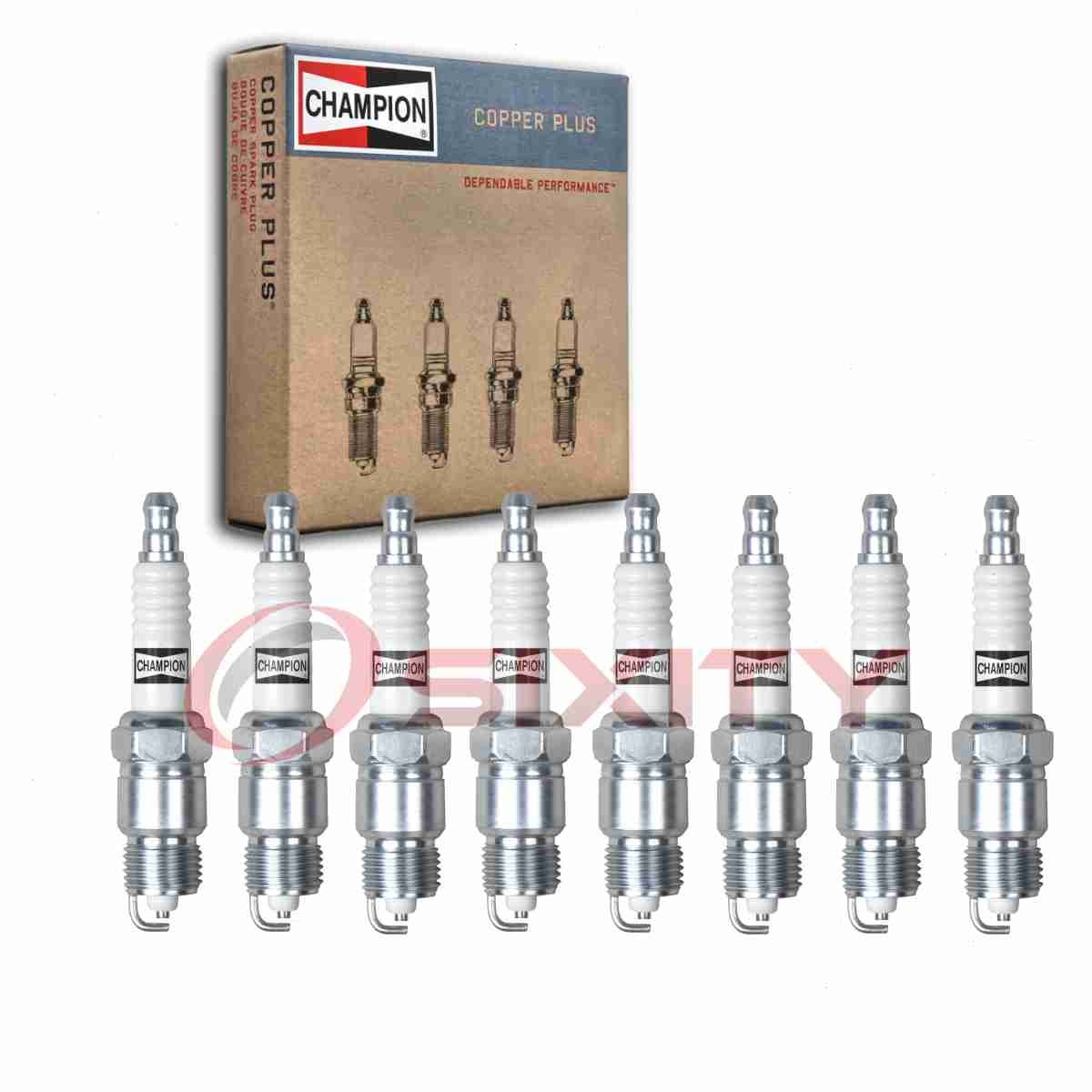 8 pc Champion Copper Plus Spark Plugs for 1976-1984 Chevrolet P30 5.7L 6.6L jy