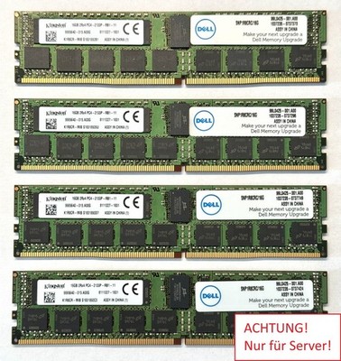 Kingston Dell 64GB KIT (4x16) DDR4 2133 MHz ECC REG Server RAM SNP1R8CRC/16G