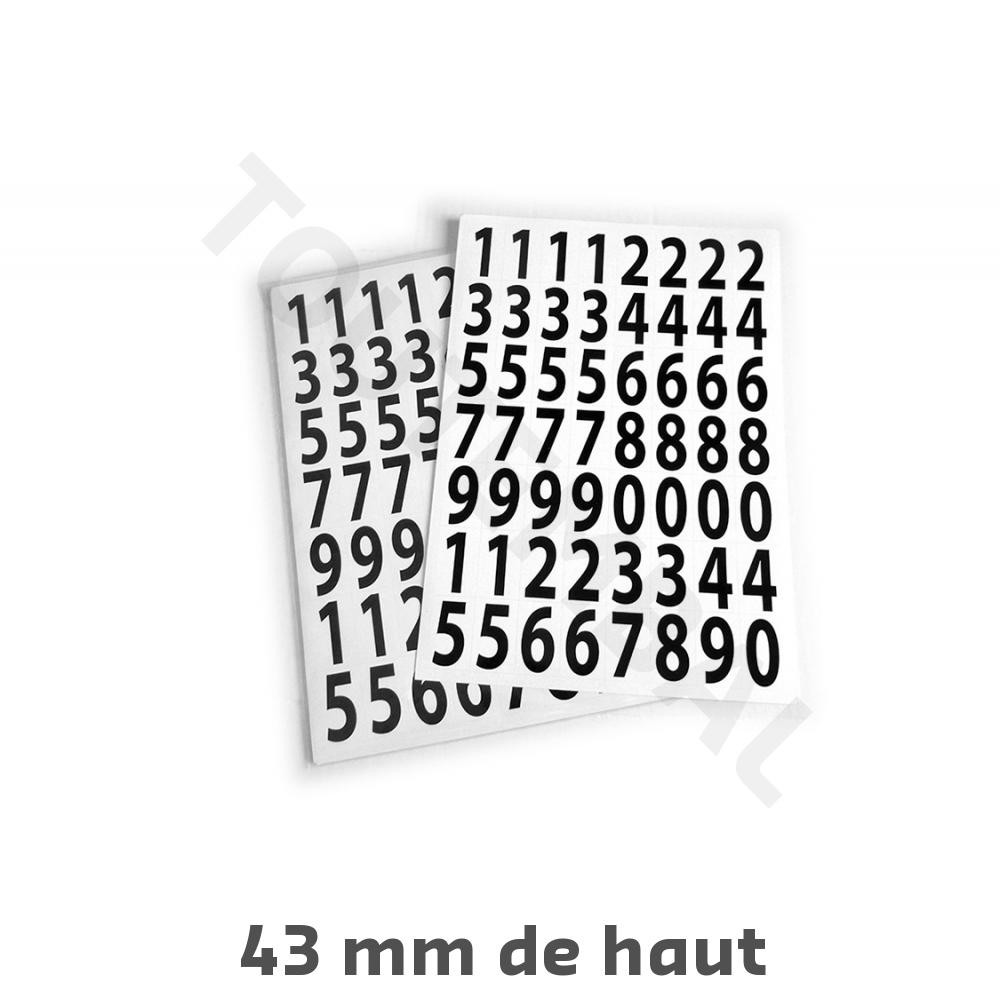 Chiffres adhésifs 43 mm pour organiser la maison et personnaliser les bacs de tri