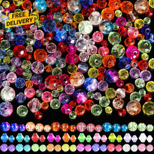 1300PCS Glass Beads for Jewelry Making Colorful Rainbow Craft Crystal Beads
