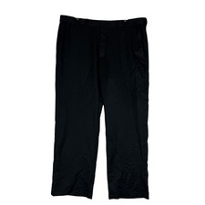 Haggar Dress Pants Mens 36x29 Black Regular Fit Microfiber Office Workwear