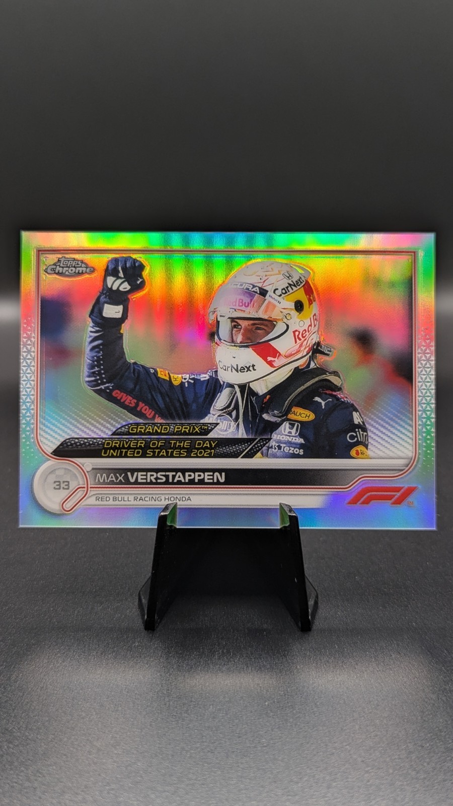Max Verstappen 2022 Topps Chrome Formula 1 Refractor #196 Driver Of The Day USA