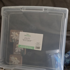 Clear Plastic Craft Storage Organizer Box 12x12 Inch