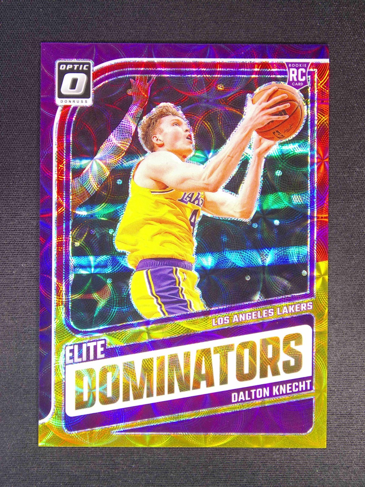 2024-25 Donruss Optic Dalton Knecht #15 RC Elite Dominators Red Gold Scope /99