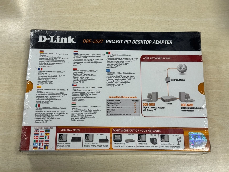 D-Link DGE-528T Scheda PCI Ethernet 1000 Mbps - Gigabit NUOVA Per computer fissi - Immagine 3 di 3