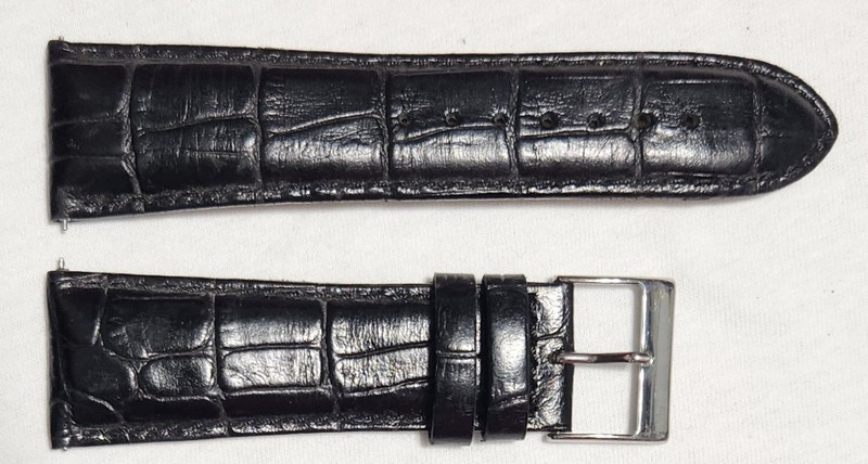 26mm Black Genuine Leather GUESS Watch Band & Buckle Seiko, Citizen, Bulova More