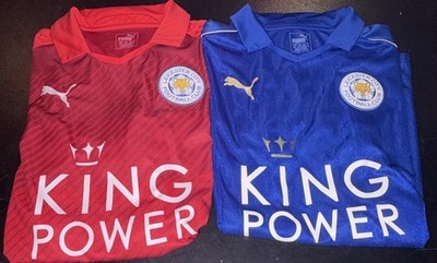 Gr. M : Leicester City Trikot Set 2016/2017 - Puma - Blau & Rot - King Power