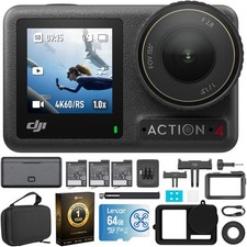 DJI Osmo Action 4 Adventure Combo w/ 64GB Pro Accessory Bundle and 1 YR Warranty