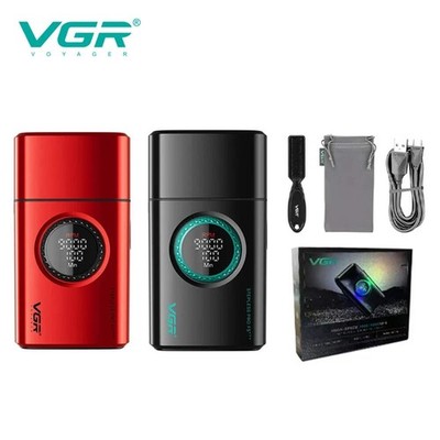 VGR high-end men's shaver alloy reciprocating three blade shaver LED intelligent