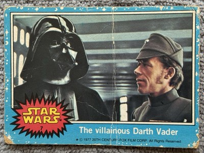 1977 Topps Star Wars Serie 1 (blau) #7 The Villainous Darth Vader Trading Card
