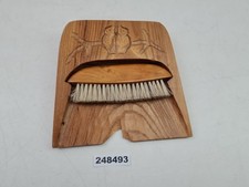 Set Table Sweeper Broom Wood Carved Bird Pair KS Old Vintage Decor #248493