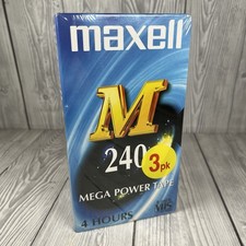Maxell M240 Mega Power VHS Tape VIdeo Tape 4 Hours Bundle X3 Brand New Unused