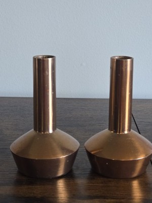Pair Of Vintage Solid Brass Candle Holders Candlesticks Sturdy Nice