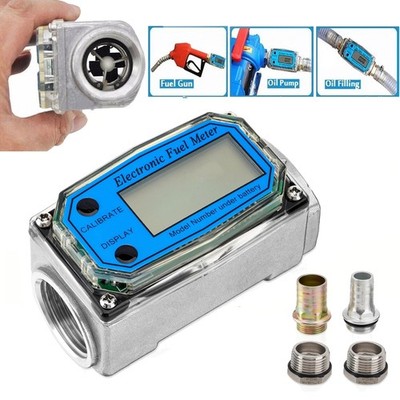 Digital Turbine Flow Meter Turbine Diesel Fuel Flow Meter 1'' 20-120 LPM New US