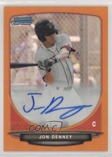 2013 Bowman Draft Chrome Prospect Orange Refractor /25 Jonathan Denney Auto xi6