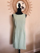 Vintage 1990s Real Comfort Blue & Green Plaid Mini Dress Size 8