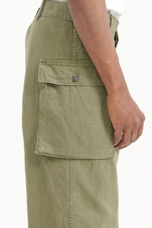 PANTALONES CARGO ORSLOW DOS BOLSILLOS ALGODÓN VERDE MILITAR HECHOS EN JAPÓN Foto 4 de 4