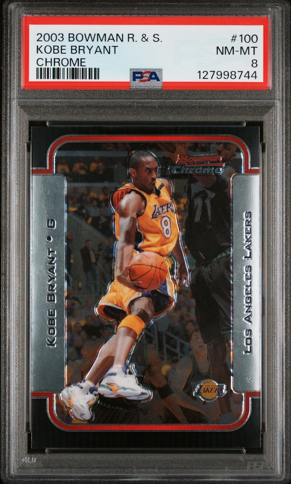 2003 BOWMAN KOBE BRYANT ROOKIES & STARS CHROME #100 PSA 8