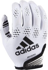adidas Adizero 12 Adult Football Receiver Gloves | White/Black | X-Large