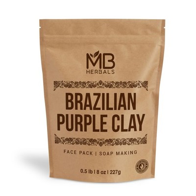 Brazilian Purple Clay Powder 8 oz | Mild Anti-Ageing Clay for Face Packs &