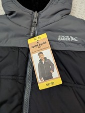 EDDIE BAUER Youth Boys' Reversible Jacket Black Size S 7/8 NWT