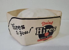 Vintage HIRES ROOT BEER Soda Jerk Hat - Roots Barks Herbs Soda Drink USA
