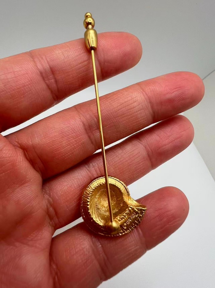 Vintage TRIFARI Gold Tone Spiral Seashell Stick Pin Lapel Pin Signed | eBay