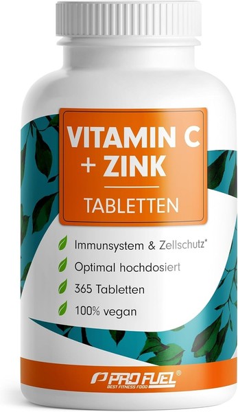 Vitamin C + Zink 365 Tabletten, Optimal Hochdosiert, Vegan-image