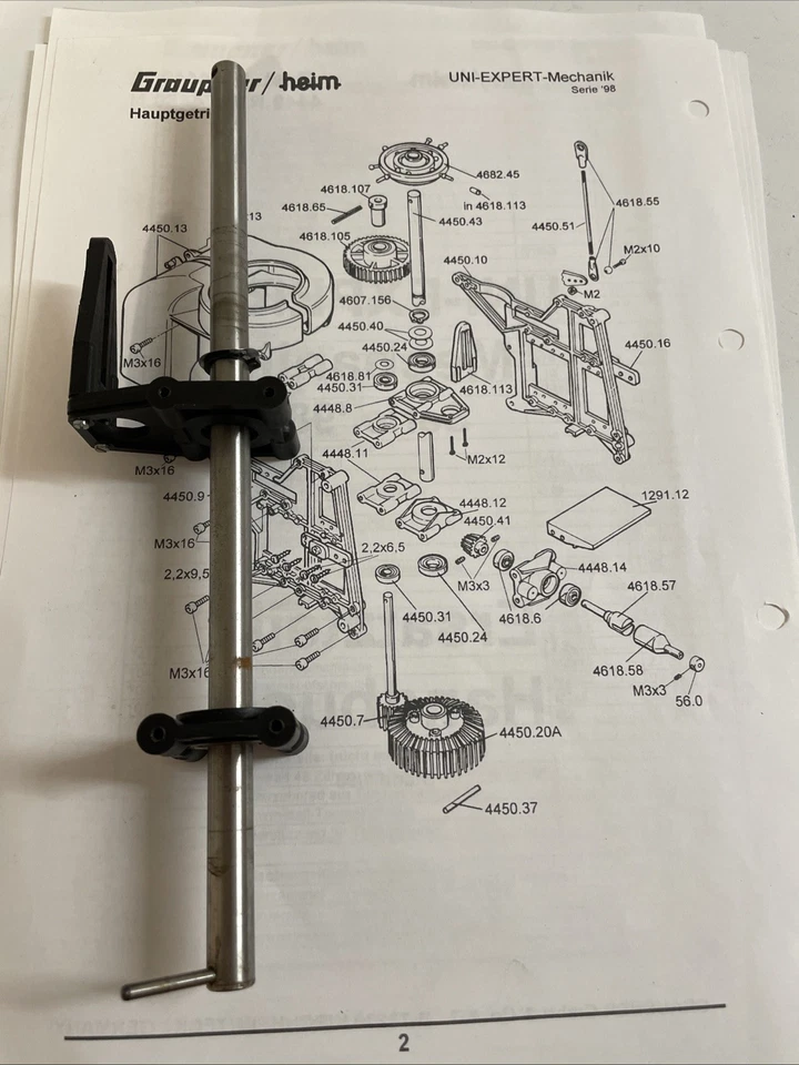 Graupner Uni Mechanik Hauptrotorwelle 4450.43 4448.11 4448.8 4618.113
