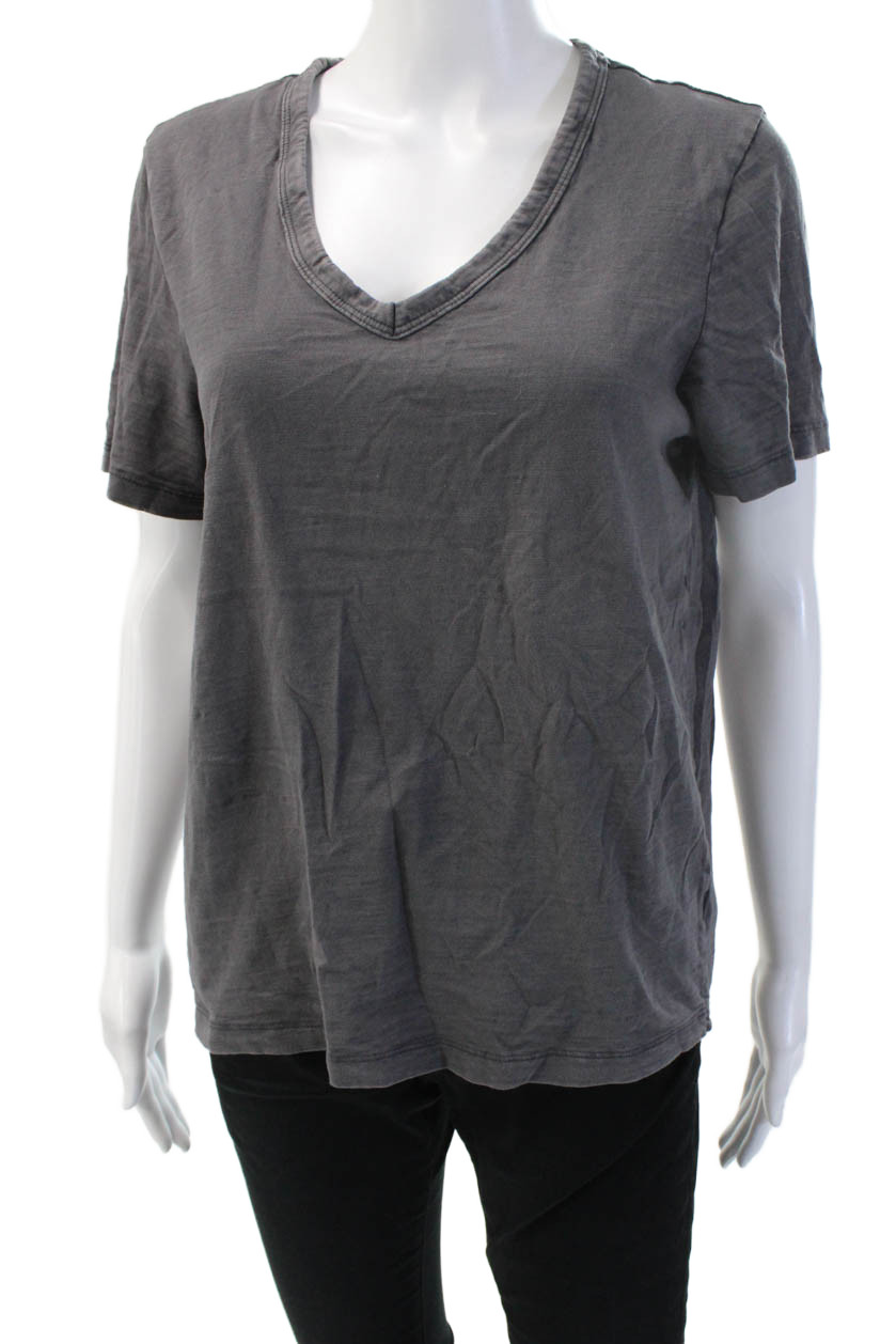 Universal Thread Women Basic Dark Gray Cotton VNe… - image 1