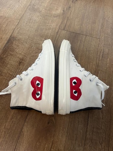Converse Chuck Taylor All Star 70 Hi Top Comme Des Garcons Play Ivory UK Size 5 - Picture 4 of 19