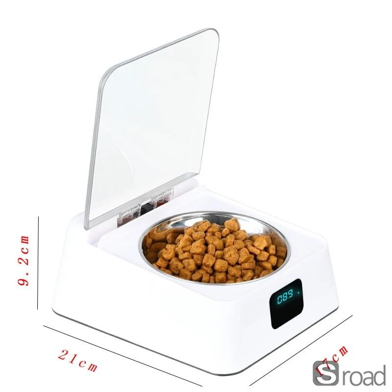 Automatic Pet Feeder With Infrared Sensor, Auto-Open Lid, Pest-Proof, USB
