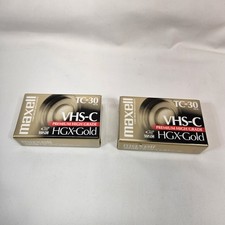 2 Pack Maxell VHS-C TC-30 HGX-Gold Premium High Grade Video Tapes NEW  SEALED